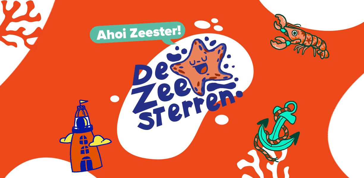Close-up van felgekleurde zeesterren op een donkere ondergrond in het Maritiem Museum Rotterdam