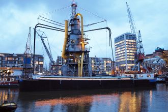 Graanzuiger by night in de museumhaven