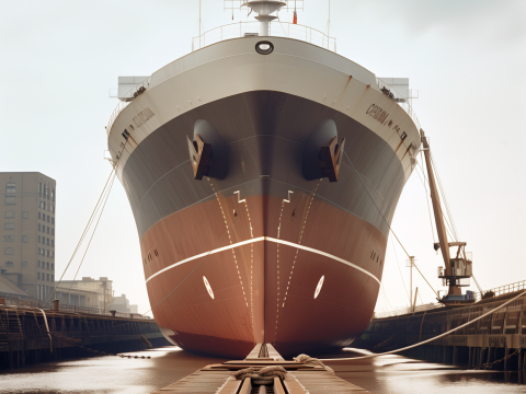 Grafisch patroon of abstracte decoratie met nautisch thema (TDK…), mogelijk onderdeel van tentoonstelling of museumbranding in het Maritiem Museum Rotterdam.